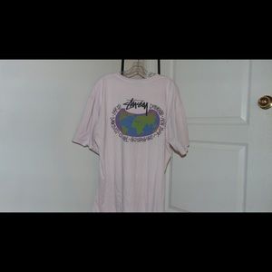 Pink stussy world tee